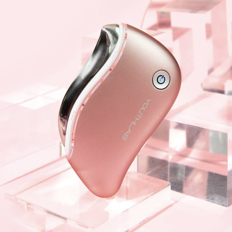 [Australia - AusPower] - YouthLab ProSculpt Gua Sha, Ultimate Skin Scraping Tool,Heat & Electric Vibration,Anti-Aging,Eye/Face Puffiness,Tension Relief, Acupressur (Rose Gold) Rose Gold 