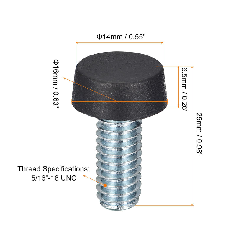 [Australia - AusPower] - uxcell Adjustable Furniture Feet, 12Pcs 5/16"-18 UNC Thread - Furniture Leveling Leg Screw in Threaded for Table, Chairs, Sofa, Wardrobe (Black) 12 