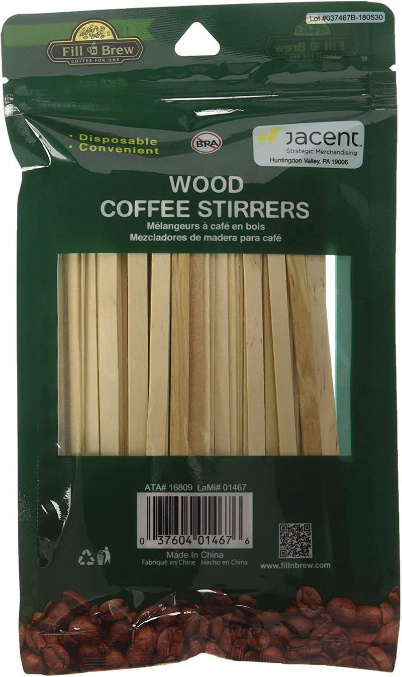 [Australia - AusPower] - Fill 'n Brew Wood Coffee Stirrers (150 count, resealable package): 1 pack / 150 stir sticks White 