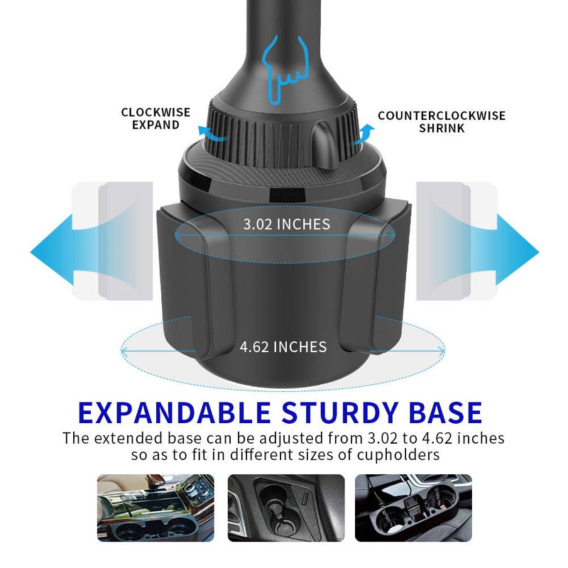 [Australia - AusPower] - Wireless Car Charger, 15W Qi Fast Charging Cup Phone Holder for Car, Adjustable Car Phone Holder Mount Charger with QC 3.0 Adapter, Compatible with iPhone 13/13 Pro Max/11 Pro All Smart Phones 