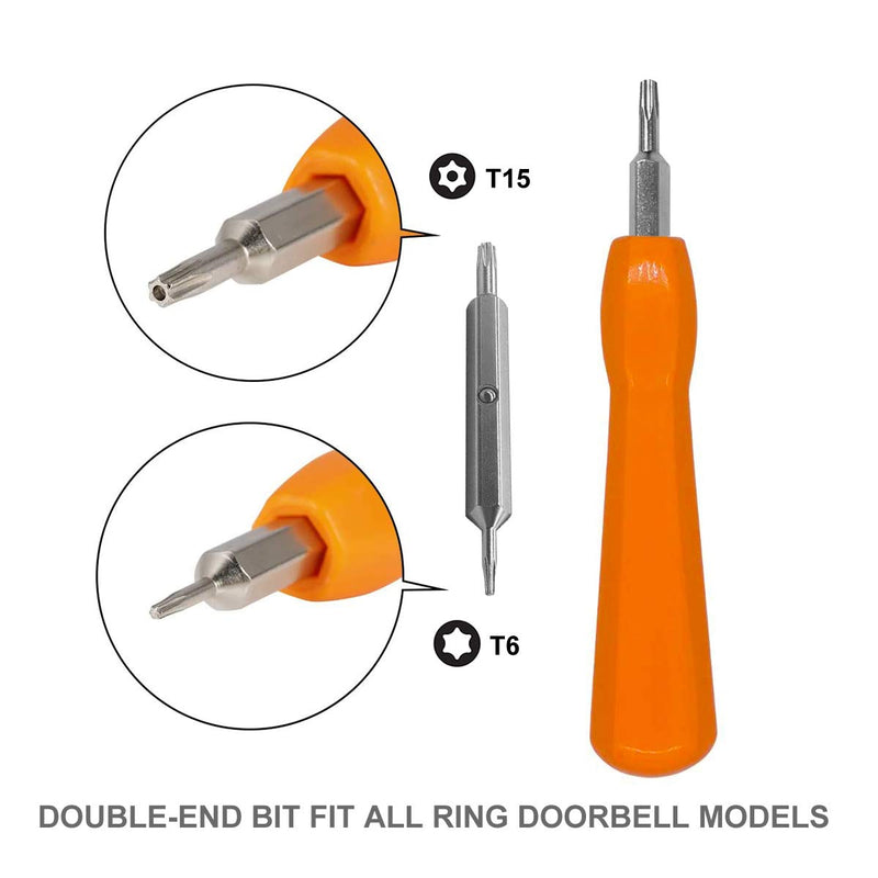 [Australia - AusPower] - Screwdriver for Ring Doorbell,EMiEN Torx T6 T15 Bit Screwdriver For Ring Video Doorbell,Doorbell 2,Doorbell Pro And Elite Battery Change, Charge & Replacement, Wifi Password Reset Access 