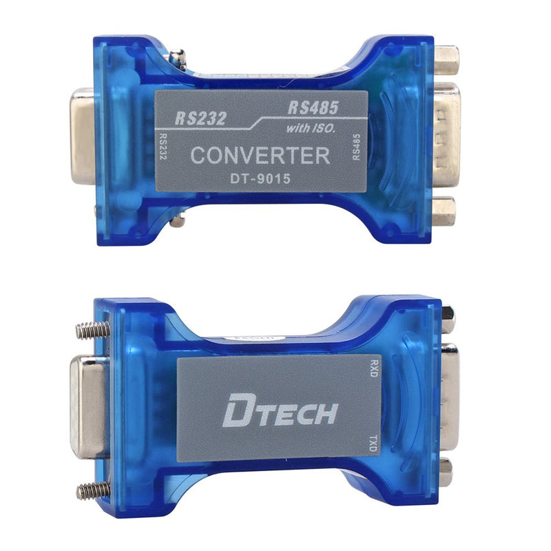 [Australia - AusPower] - DTECH Industrial Grade RS232 to RS485 Converter Adapter Optical Isolation Protector with TX RX LED Lights for Long Haul Serial Communication 