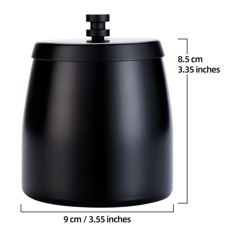 [Australia - AusPower] - Large Ashtray with Lid for Cigarette, Stainless Steel Smokeless Odorless Windproof Ashtrays for Home Office Tabletop Outside Patio Outdoor Balcony(3.55"x3.0"x3.35") Black Large 