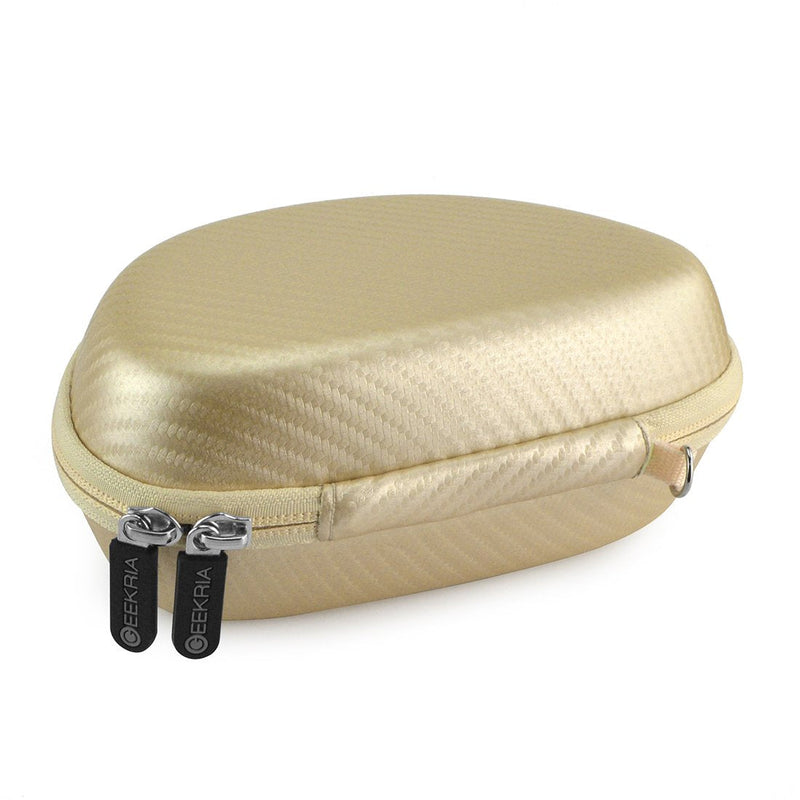 [Australia - AusPower] - Geekria Shield Headphone Case Compatible with Beats Solo 3, Solo 2, Solo HD Case, Replacement Hard Shell Travel Carrying Bag with Cable Storage (Gold) 
