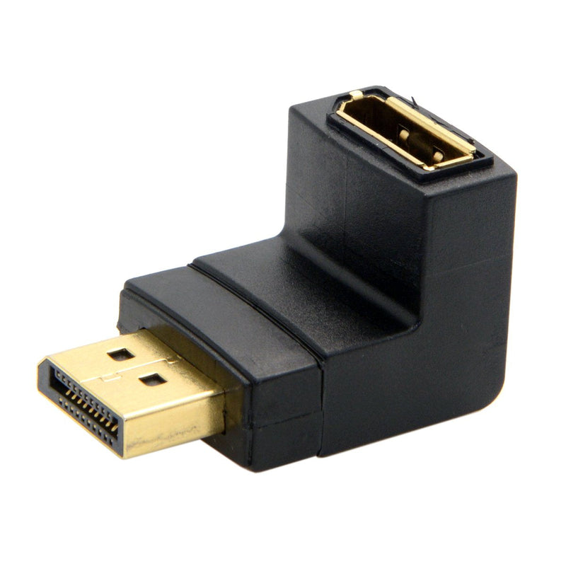 [Australia - AusPower] - CY DP DisplayPort Male 90 Degree Up Angled to Female Extension Adapter Converter Black 