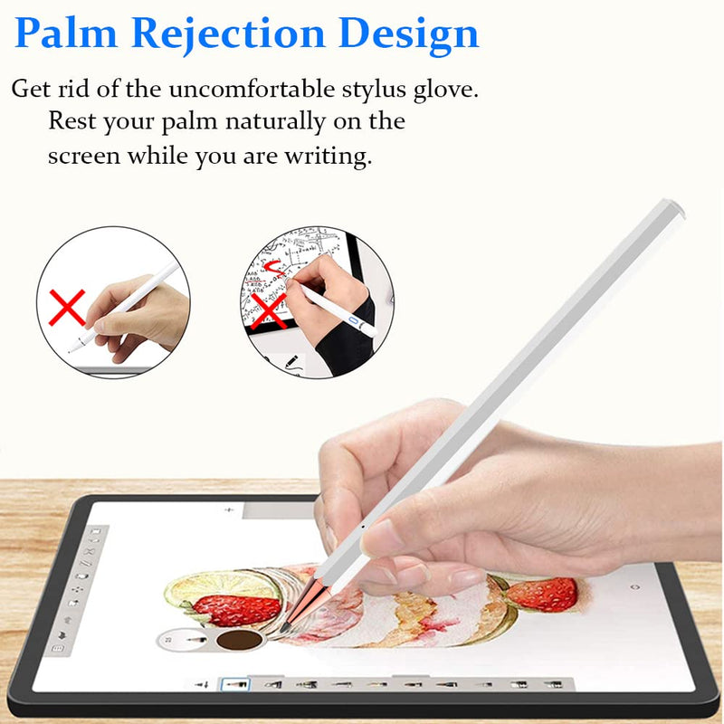 [Australia - AusPower] - Stylus Pen for iPad with Palm Rejection, CMARS iPad Stylus Compatible with (2018 - 2021) iPad Pro 11 & 12.9 inch, iPad 6/7/8/9th Gen, iPad Air 4th/3rd Gen,iPad Mini 5/6th Gen, Digital Pen (White) 