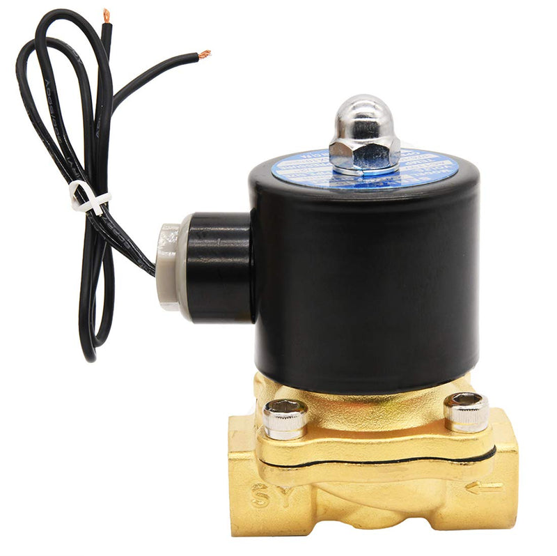 [Australia - AusPower] - 1/2" Brass Electric Solenoid Valve,110v Ac Brass Electric Solenoid Valve for Water Air Gas Fuel Oil 