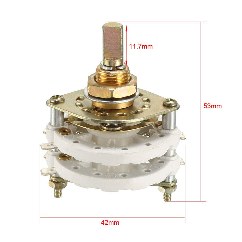 [Australia - AusPower] - uxcell 2P6T 2 Pole 6 Position 2 Deck Band Channel Rotary Switch Selector with Knob 