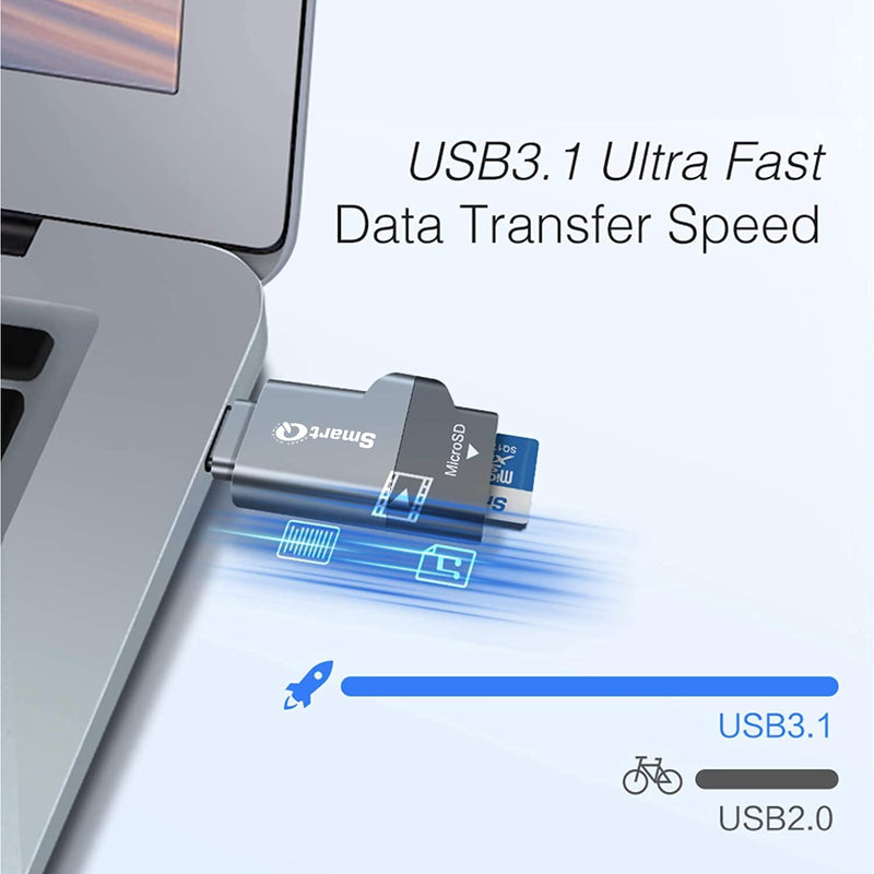 [Australia - AusPower] - C356 Type-C MicroSD Card Reader with USB 3.0 Super Speed Technology, Supports MicroSDXC, MicroSDHC, and MicroSD for Window, Mac OS X and Andriod (Midnight Grey) Midnight Grey 