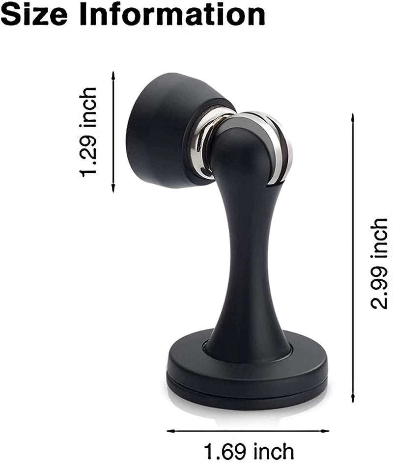 [Australia - AusPower] - Magnetic Door Stops, Door Stopper Stainless Steel Magnetic Doorstop Brushed Satin Nickel, Black Wall Floor Mounted Door Holder Door Catch for Bedroom Bathroom Kitchen Home Office 1 Pack 