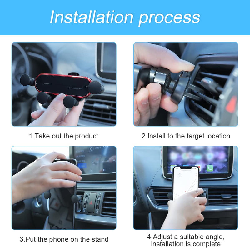 [Australia - AusPower] - Phone Holder Mount for Car, Adjustable Durable Gravity Phone Holder for Air Vent with Clip, Compatible with 4-7" Mobile Phones, Devices, Fit for Most Cars, Car Accessories (Silver) Silver 