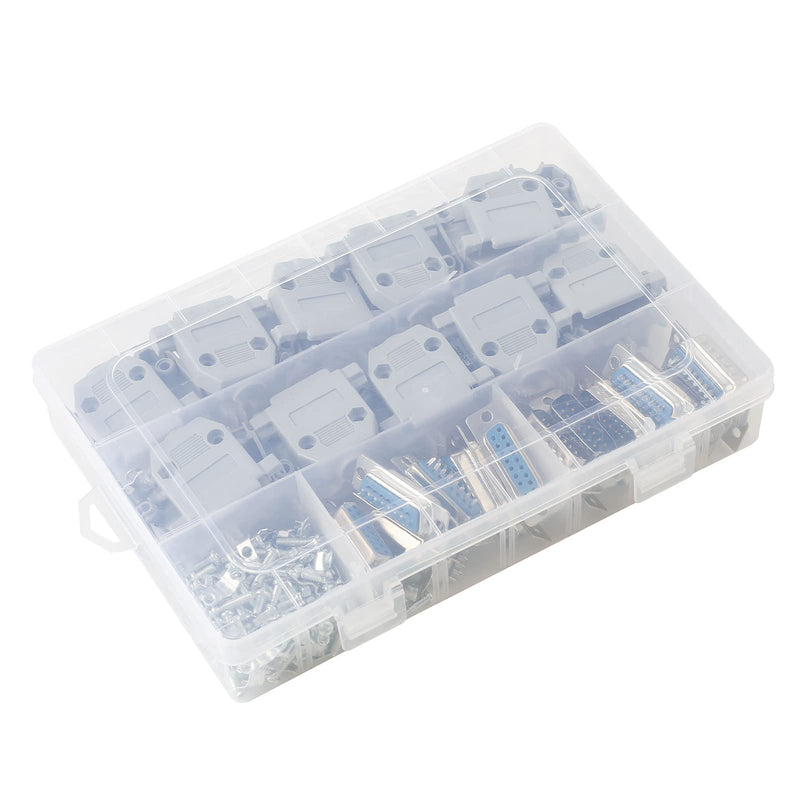[Australia - AusPower] - ANMBEST DB15 Solder Connector, 15PIN RS232 Terminal Adapter Breakout Board with Case Assortment Kit(10PCS Male + 10PCS Female) 