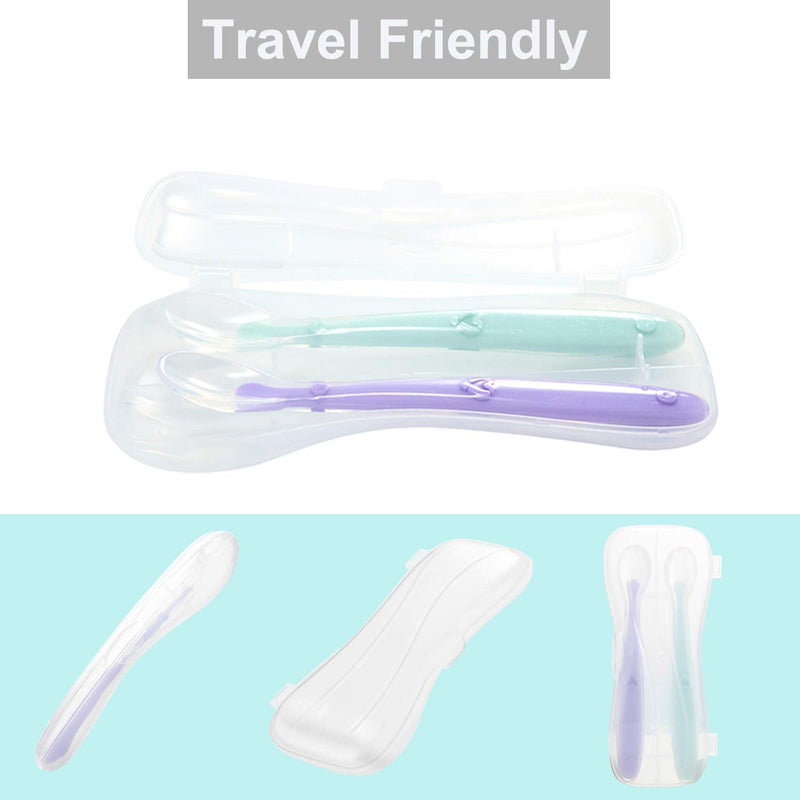 [Australia - AusPower] - PandaEar Baby Silicone Soft Spoons| Training Feeding for Kids Toddlers Children and Infants| BPA Free 6 Pack| Great Gift Set |Gum-Friendly First Stage (Spoons with Container) Löffel mit Behälter 