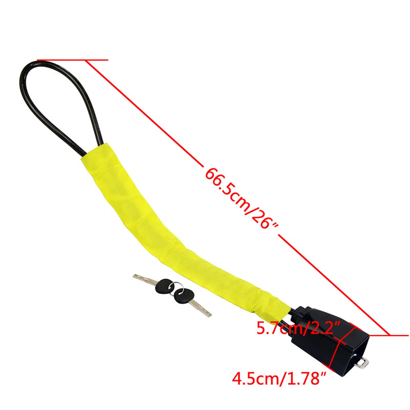 [Australia - AusPower] - Steering Wheel Lock Seat Belt Lock Security Vehicle Seatbelt Lock Anti-Theft Handbag Lock Fit Most Cars SUV Yellow 2 Keys 
