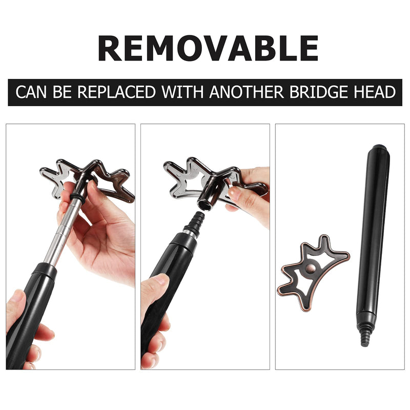 [Australia - AusPower] - Sumind Retractable Pool Bridge Stick,Billiards Cue Stick Bridge with Removable Bridge Head and Wood Handle Billiards Pool Cue Accessory for Pool Cue Table 