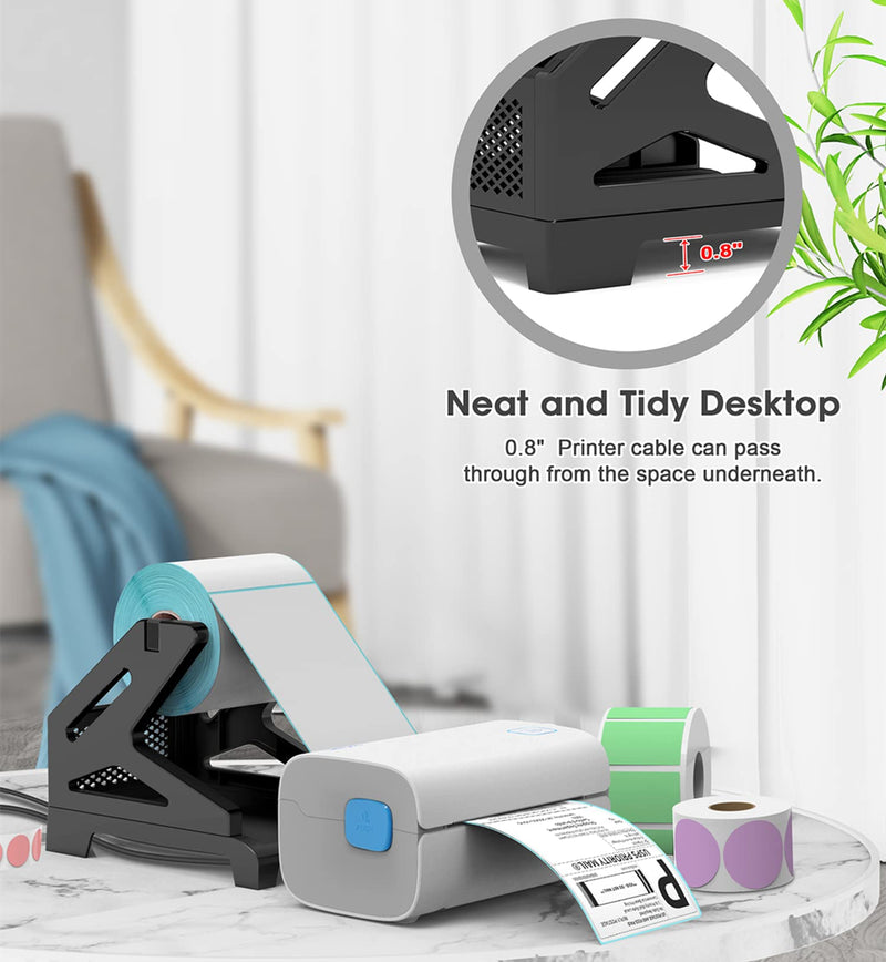 [Australia - AusPower] - Jiose Label Holder, Thermal Label Holder for Rolls and Fan-Fold Labels, Work with Desktop Label Printer (Black) 
