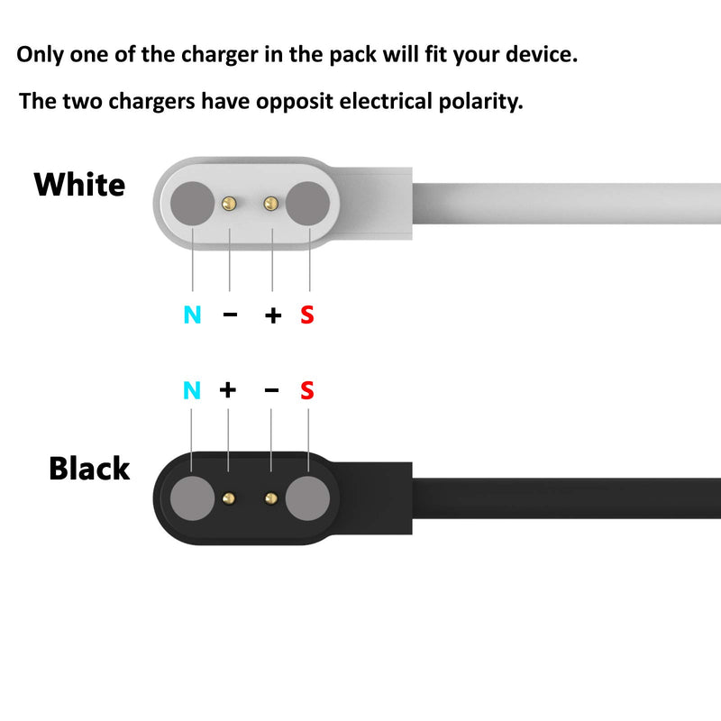 [Australia - AusPower] - Charging Cable Compatible for Umidigi Uwatch 3 Charger Replacement USB Charging Cable Cord Charger Cradle Adapter for Uwatch/Uwatch 2 2S/ Uwatch 3 3S/ Uwatch 5/ Urun Urun S/UFit Smart Watch Charger Black&White 