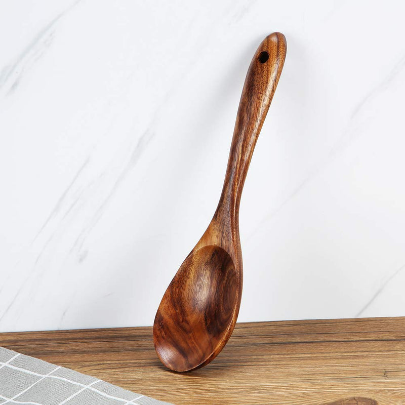 [Australia - AusPower] - Kalinco Wooden Acacia Salad Servers with Salad Spoon and Fork Set Cooking Utensils for Kitchen (Natural Handmade Cookware) (salad servers) 