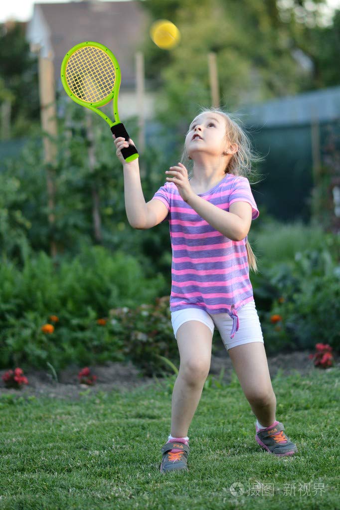 [Australia - AusPower] - Crefotu Kids Tennis Racket,17 Inch Plastic Tennis Racket with 2 Soft Balls,2 Tennis Balls and 4 Shuttlecocks for Kid,Toddler Outdoor/Indoor Sport Play Green&Yellow 