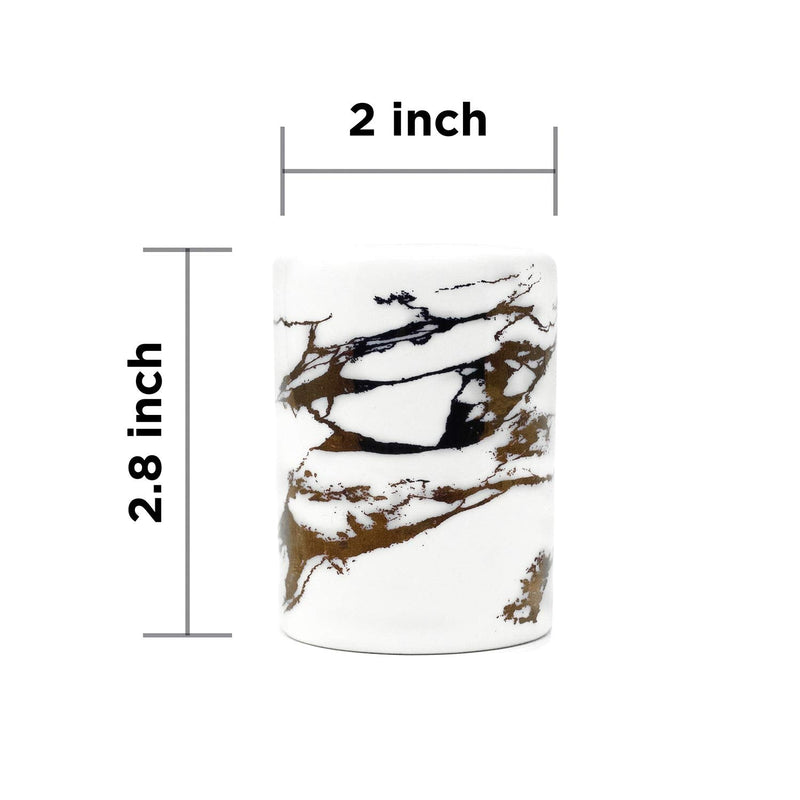 [Australia - AusPower] - Varato Design Gold Ceramic Salt and Pepper Shakers with Lids - Modern Salt and Pepper Shaker Set Gold Marble 