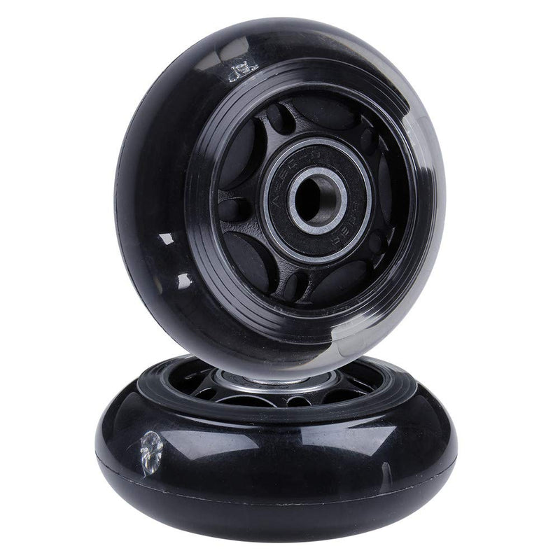[Australia - AusPower] - AOWISH 2-Pack Light Up Scooter Rear Wheels 80mm LED Flash Flashing Inline Skates Replacement Wheel with Bearings ABEC 9 for Adjustable 3-Wheel Kick Scooters Black 