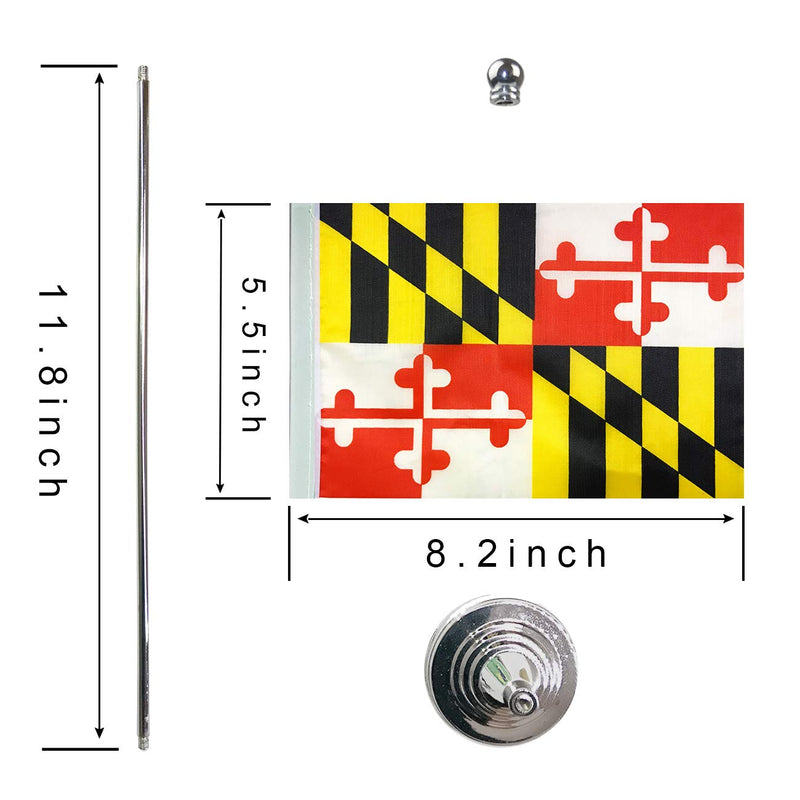 [Australia - AusPower] - Maryland State flag Maryland MD State Flag, Small Mini Maryland flag Desk Flag stick Office Table Flag on Stand Base,Festival Events Celebration decoration,Desk decoration,home decoration 