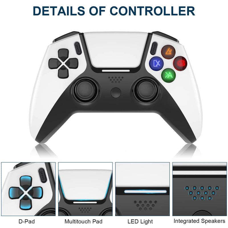 [Australia - AusPower] - Gamepad Controller for iPhone, iPad, MacBook, PC, PS4, PS3, MFi Gaming Joystick for Call of Duty, Genshin Impact, Apex Legends, Diablo Immortal, Steam, Cloud Gaming, Direct Play -for iOS 13+ & Win7-11 White 