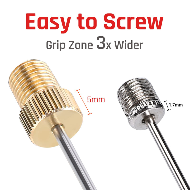 [Australia - AusPower] - ETENWOLF Brass Ball Pump Needles, Heavy Duty Air Pump Needles for Balls, Basketball Needle with Storage Case 4 