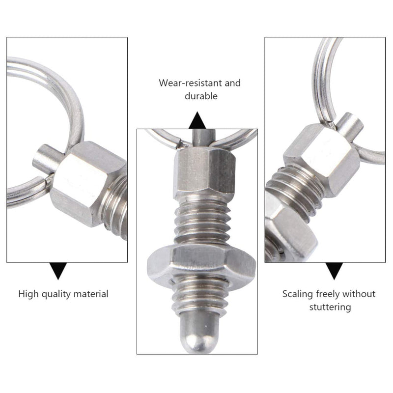 [Australia - AusPower] - heyous 2 Pcs Spring Plunger with Pull Ring, 1/4inch 20 Thread Size, Thread Length, Non-Locking Stubby Hand-Retractable Index Plunger, 0.31inch 