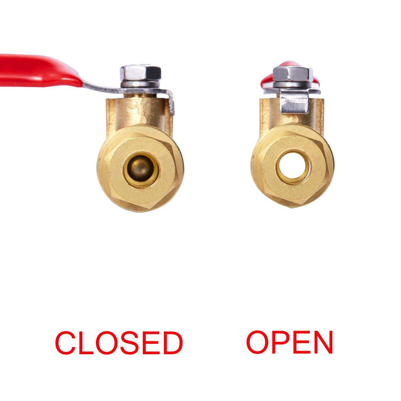 [Australia - AusPower] - Litorange 1 Pack Lead Free Brass Mini Ball Valve Shut Off Switch, 1/4 inch Compression by 1/4 Compression Fitting 1PCS 1/4 x 1/4 Com 