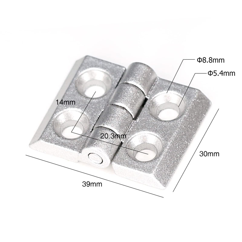 [Australia - AusPower] - Zinc Alloy Hinge Sets ?Door Frame Hinges for 2020 Aluminum Extrusion Profile Slot 6mm?with T-Nuts and Hex Screws Wrench(Pack of 4) 