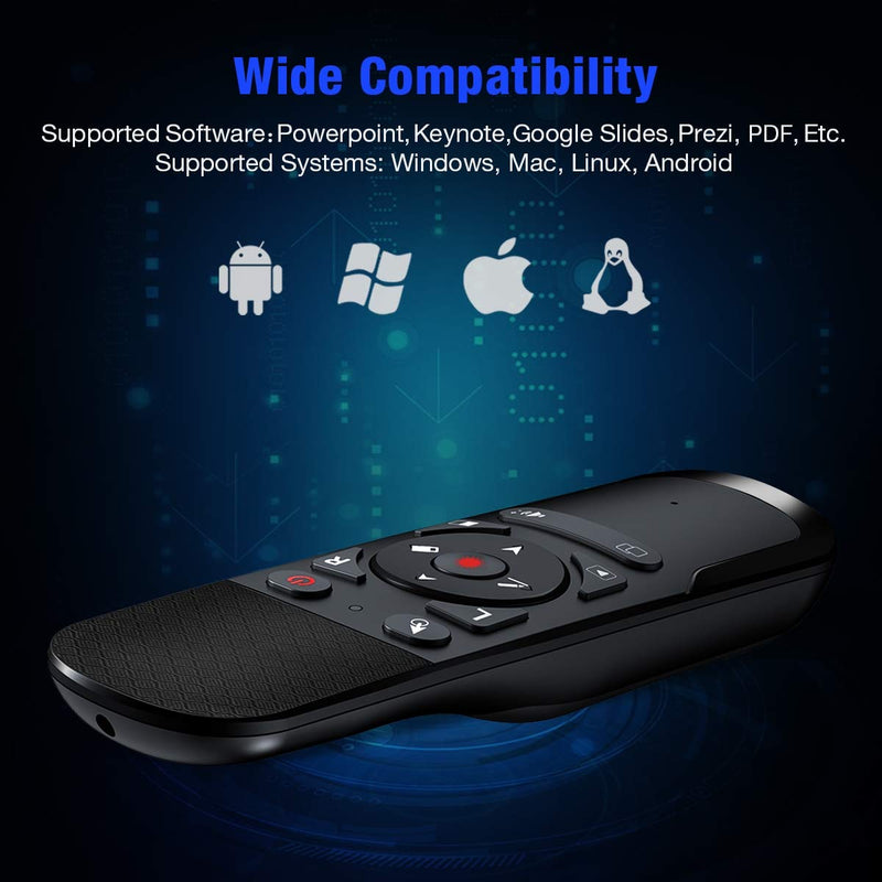 [Australia - AusPower] - Presentation Clicker Air Mouse Function Wireless Presenter USB Powerpoint Clicker, RF 2.4 GHz Presentation Remote Control Clicker for powerpoint presentations Support Mac, Laptop, Computer 11 