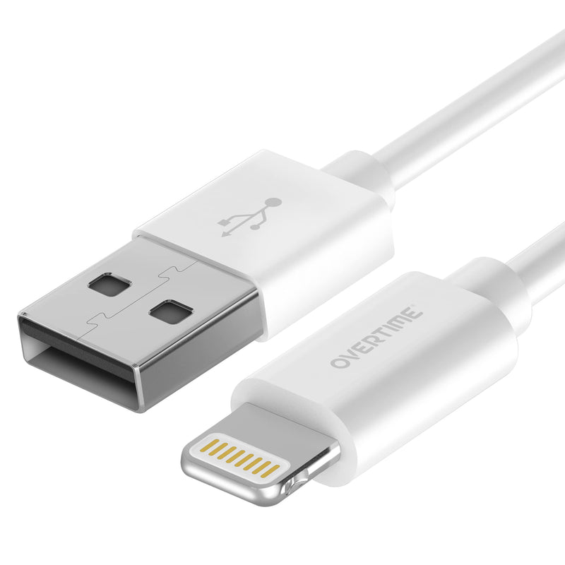 [Australia - AusPower] - iPhone Charger Cable (2 Pack), Overtime Apple MFi Certified Lightning Cable 6ft USB Cord for iPhone 13/12/11/Pro/Max/Mini/SE/XR/XS/X/8/7/Plus/6/6S, iPad/iPad Air 2/Mini 4/3/2, White USBA-to-Lightning White - USBA - 2-Pack 