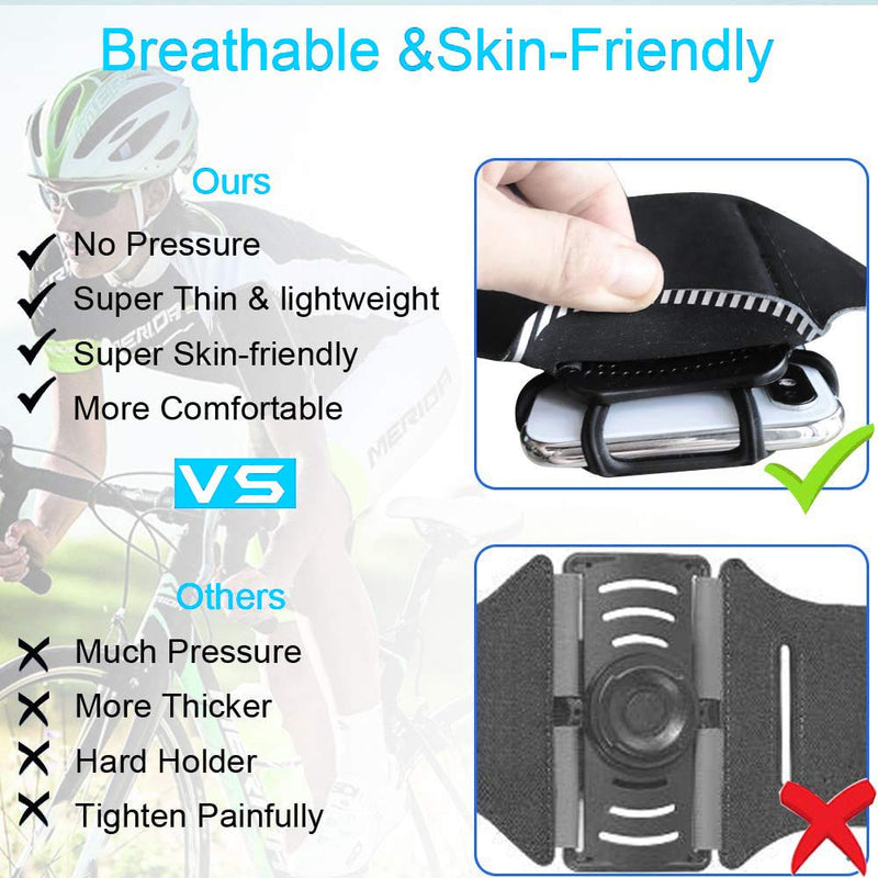 [Australia - AusPower] - GLBSUNION Running Armband 360° Rotatable Detachable Cell phone Arm band Holder with Key/Earphones/Card Holder for iPhone 12 11Max XR XS X 8 Pro Plus Galaxy Note HTC LG Moto Pixel UP to 6.7” in Jogging Black 