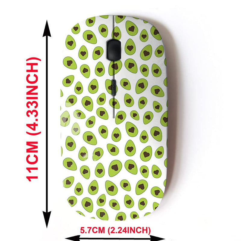 [Australia - AusPower] - 2.4G Wireless Mouse with Cute Pattern Design for All Laptops and Desktops with Nano Receiver - Avocado Halves 