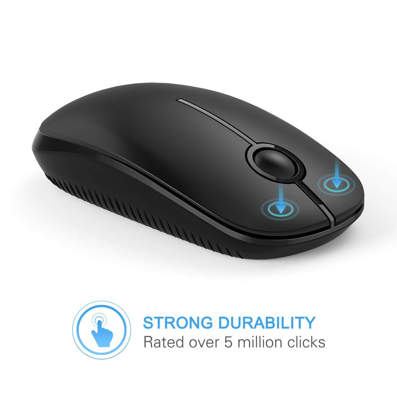 [Australia - AusPower] - Wireless Mouse, Vssoplor 2.4G Slim Portable Computer Mice with Nano Receiver for Notebook, PC, Laptop, Computer (Black) Black 