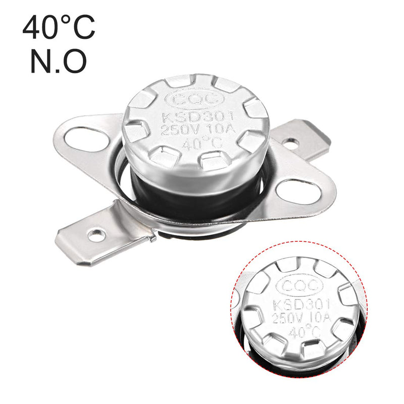 [Australia - AusPower] - uxcell KSD301 Thermostat 40°C/104°F 10A Normally Open N.O Adjust Snap Disc Temperature Switch 5pcs 