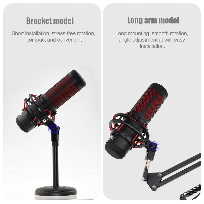 [Australia - AusPower] - Microphone Mount Adapter for Hyperx Quadcast with 3/8" or 1/4" Screw Adapter, Works with HyperX QuadCast Microphone Stand & Boom Arm Durable Replacement Accessory for Microphone (Black) 