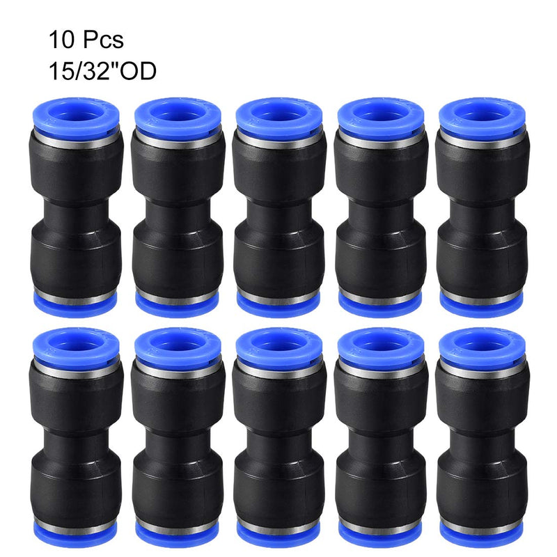 [Australia - AusPower] - uxcell Plastic Straight Union Push to Connect Tube Fitting 12mm OD Push Fit Lock Blue 10pcs 