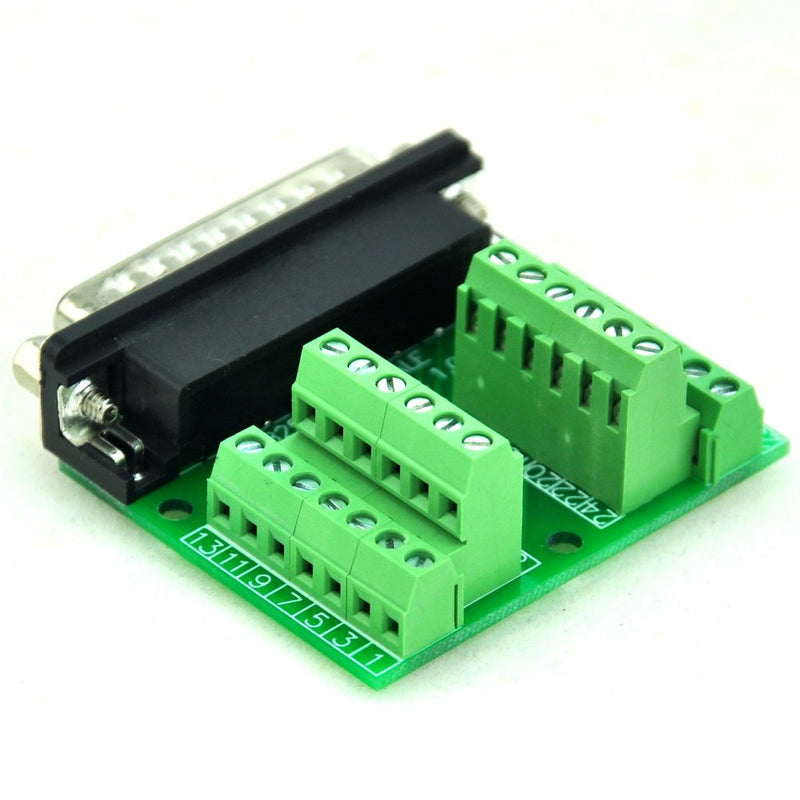 [Australia - AusPower] - CZH-LABS Slim Right Angle D'sub Header Breakout Board, Terminal Block DSUB Connector Module (DB25 Male) DB25 Male 