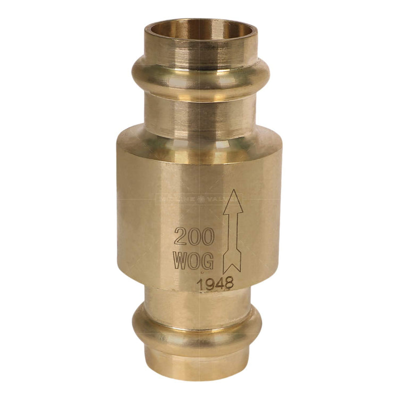 [Australia - AusPower] - Midline Valve 372S256 Inline Spring Loaded Check Valve, Backflow Prevention Lead Free, 3/4 in. Press Connections, Cast Brass Single Pack 3/4 in. 
