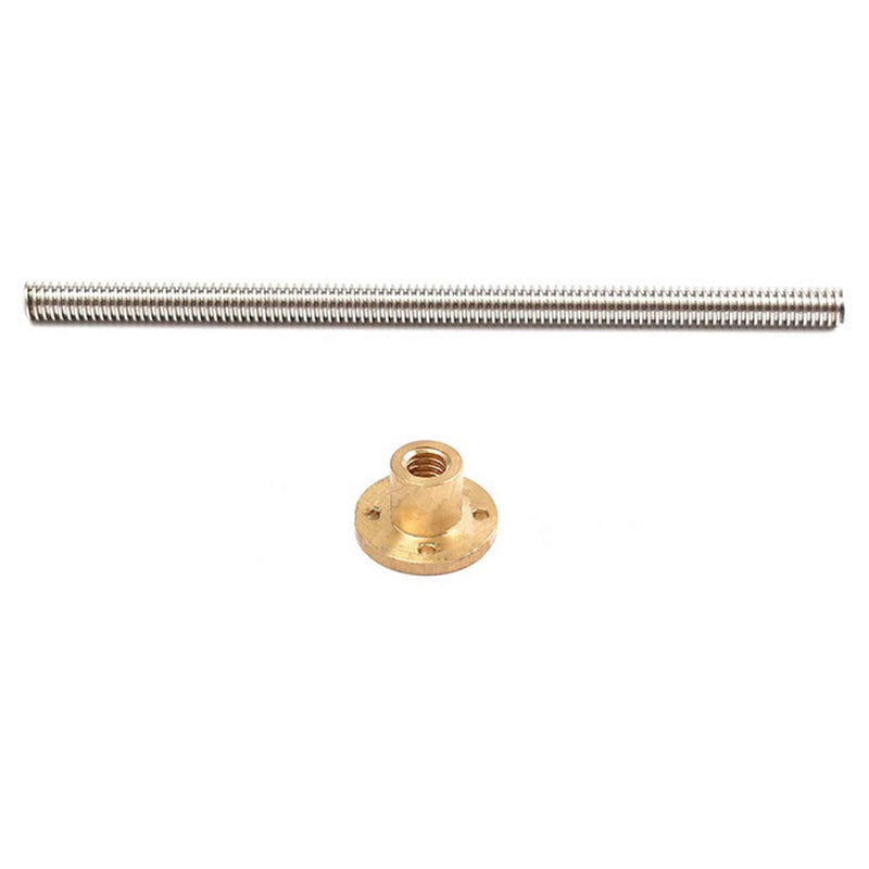 [Australia - AusPower] - 1-Pack 150mm T8 Tr8x8 Lead Screw and Brass Nut (Acme Thread, 2mm Pitch, 4 Starts, 8mm Lead) for 3D Printer Z Axis and CNC Machine 1pc Lead screw with nut 