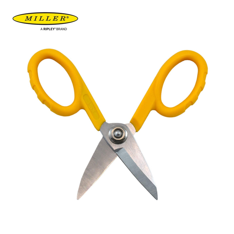 [Australia - AusPower] - Miller KS-1 Yellow Fiber Optic Kevlar Scissors, Easily Portable Utility Scissors for Working Technicians, Electricians, and Installers, Heavy-Duty Cable Cutters, 5.5 Inches Original 