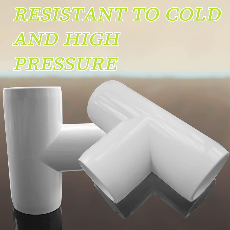 [Australia - AusPower] - EPHECH 3 Way 1/2Inch Tee PVC Fittings, 24PCS Heavy Duty PVC Pipe Fitting PVC Furniture Grade Fitting Connector for Water Supplies Build PVC Furniture DIY Garden Shelf Greenhouse 