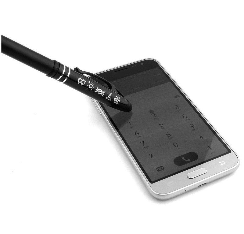 [Australia - AusPower] - "Symbols of Science" Engraved Pen w/Light & Stylus Tip - Gifts for Scientists Science Teachers - Molecules, Astronomy, DNA, Chemistry, & Atomic Symbol Engravings 