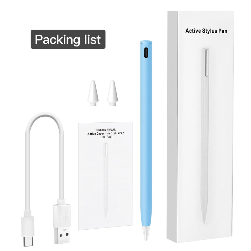 [Australia - AusPower] - Stylus Pen Compatible for iPad (2018 and Later) ,Palm Rejection, Compatible with iPad Pro 11&12.9 Inch, iPad Air (3rd/4th/5th),iPad Mini(5/6th),iPad(6/7/8/9th),Tilting Detection (Blue) Blue 