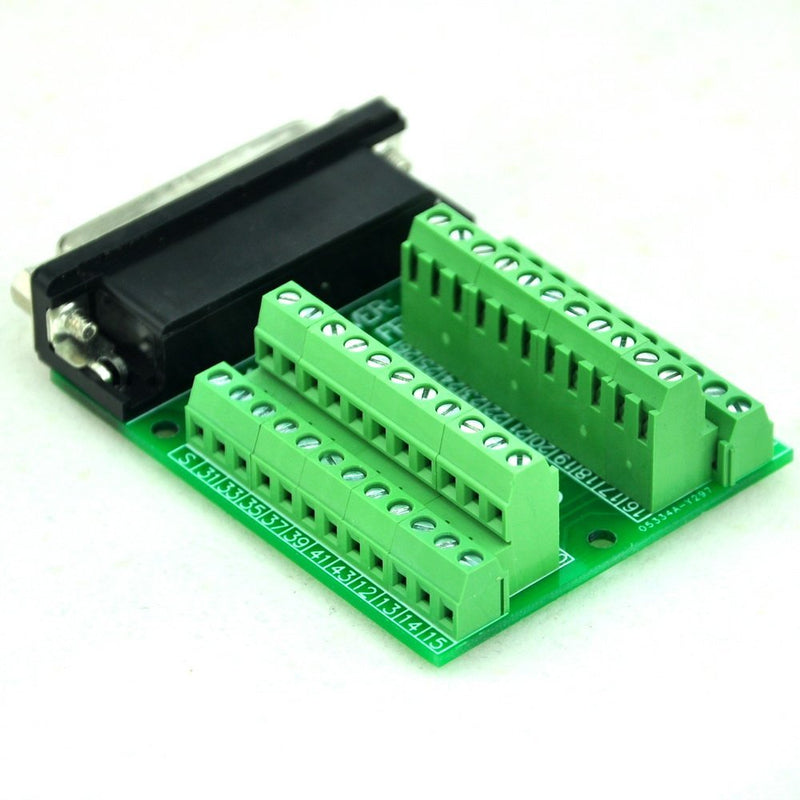 [Australia - AusPower] - Electronics-Salon Slim Right Angle D'SUB DB44HD Female Header Breakout Board Module, Terminal Block DSUB Connector. 