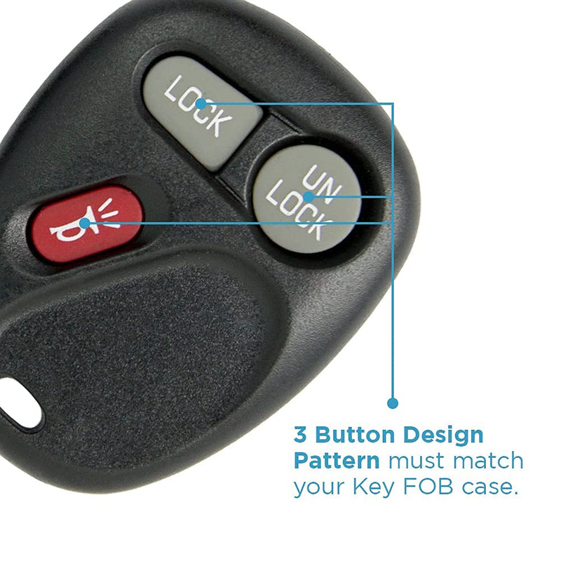 [Australia - AusPower] - Keyless2Go Replacement for New Shell Case and 3 Button Pad for Remote Key Fob FCC KOBLEAR1XT KOBUT1BT - Shell ONLY (2 Pack) 