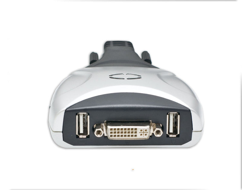 [Australia - AusPower] - 2 Port KVM Switch 1920 X 1200 - DVI W/ Audio and USB 2.0 Hub – Display/ Screen KVM Switch - DVI 3.9 ft Cables 2 Port DVI + USB 2.0 with Audio / Mic 