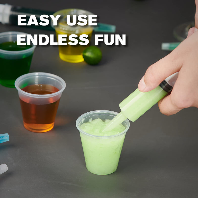 [Australia - AusPower] - 50 Piece Jello Shot Set Include 25 1.5 oz Jello Shot Syringes and 25 2 oz Jello Shot Cups with Lids, Reusable Jello Shot Containers and Shot Glasses, Great for Halloween Thanksgiving Christmas Party 